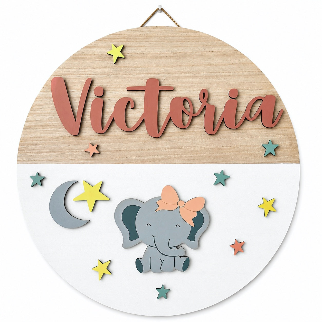 Cartel Nombre Elefante Niña